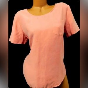 🦩Chico's Light pink blouse, front pocket, short sleeves, lightweight 2, Large